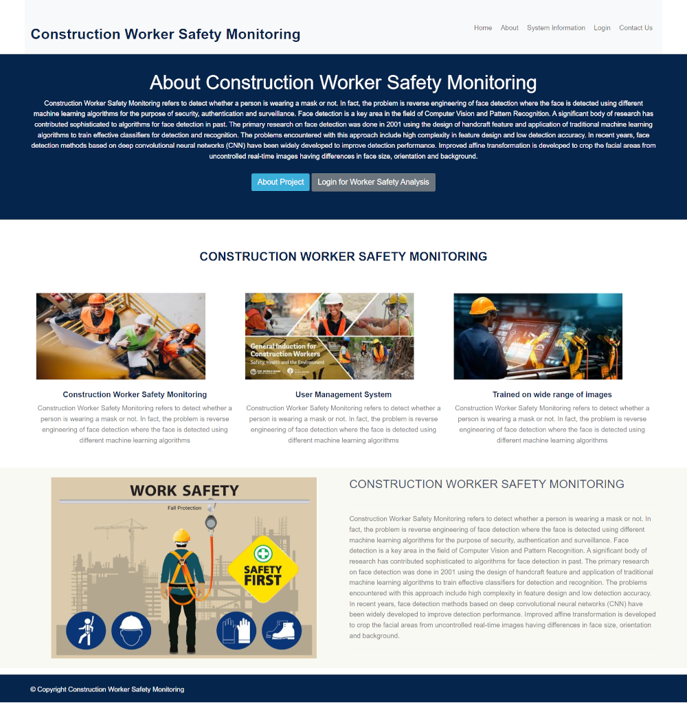 Construction Worker Safety Monitoring- Python Machine Learning AI Project