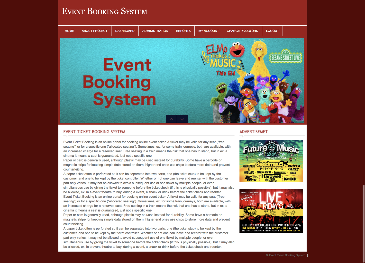 Event Ticket Booking System- PHP Web Development Project