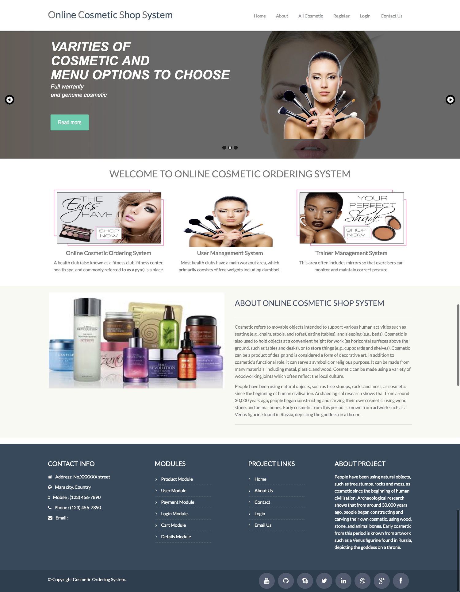 Online Cosmetic Shop- PHP Web Development Project