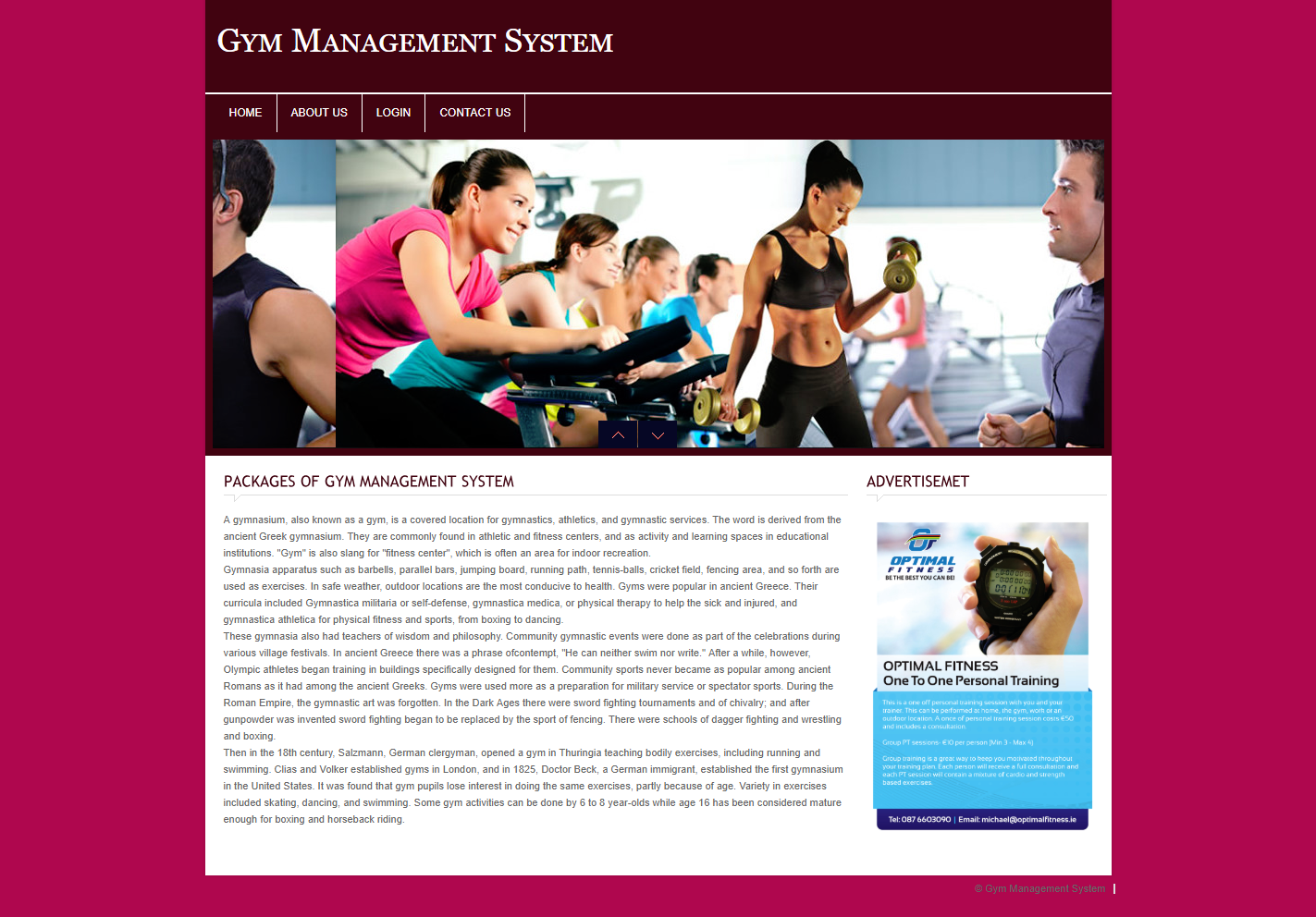 Gym Management System- PHP Web Development Mini Project