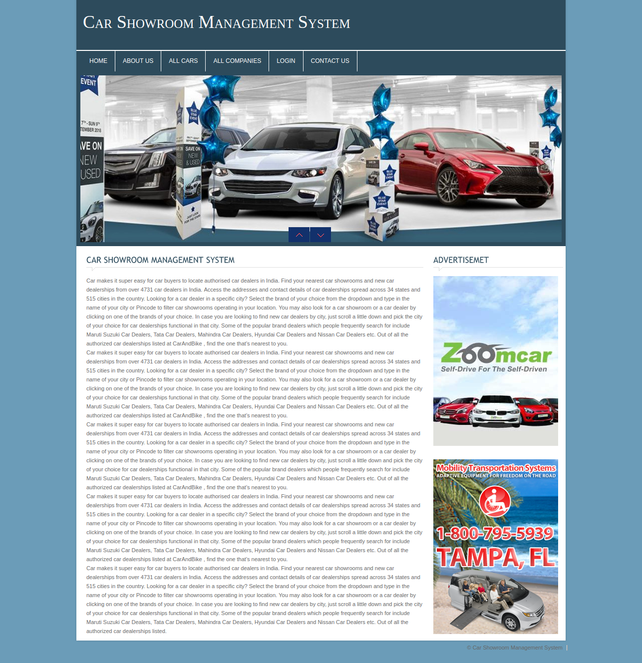 Car Showroom Management System- PHP Web Development Mini Project