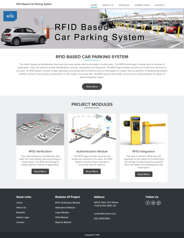 RFID Based Car Parking System Report Synopsis Source Code