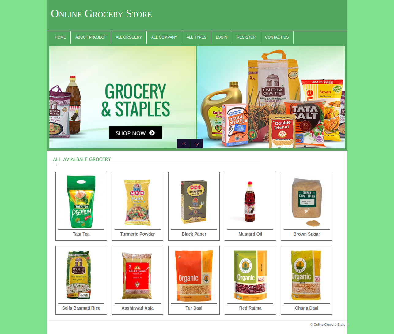 Online Grocery Store- PHP Web Development Mini Project