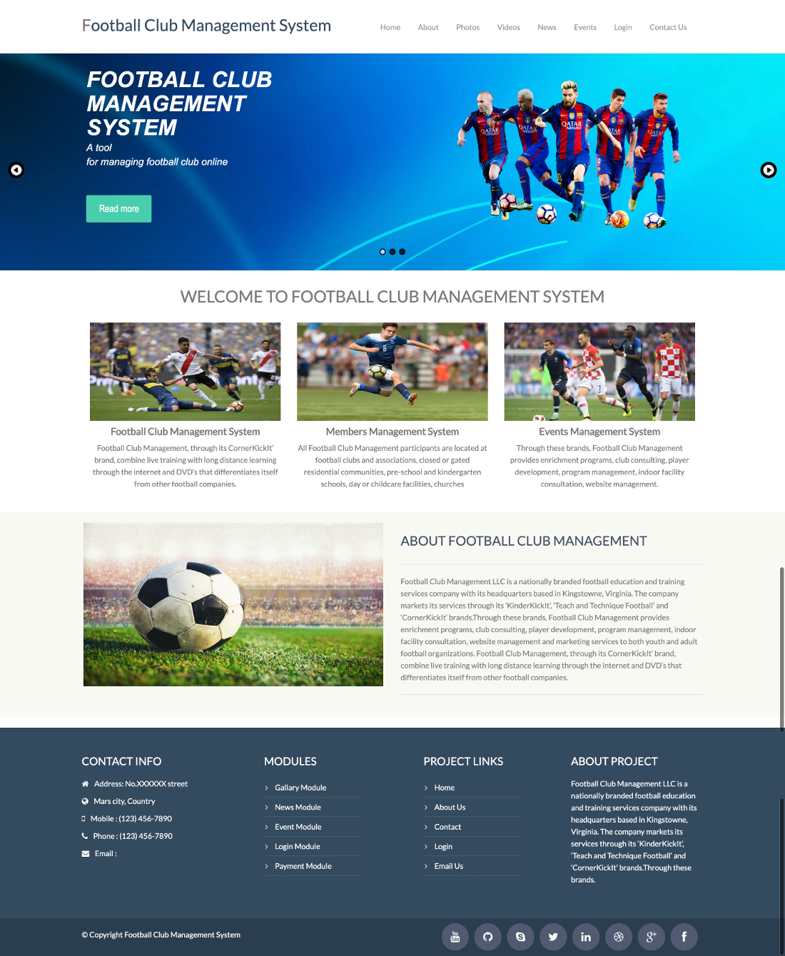 Football Club Management System- PHP Web Development Project