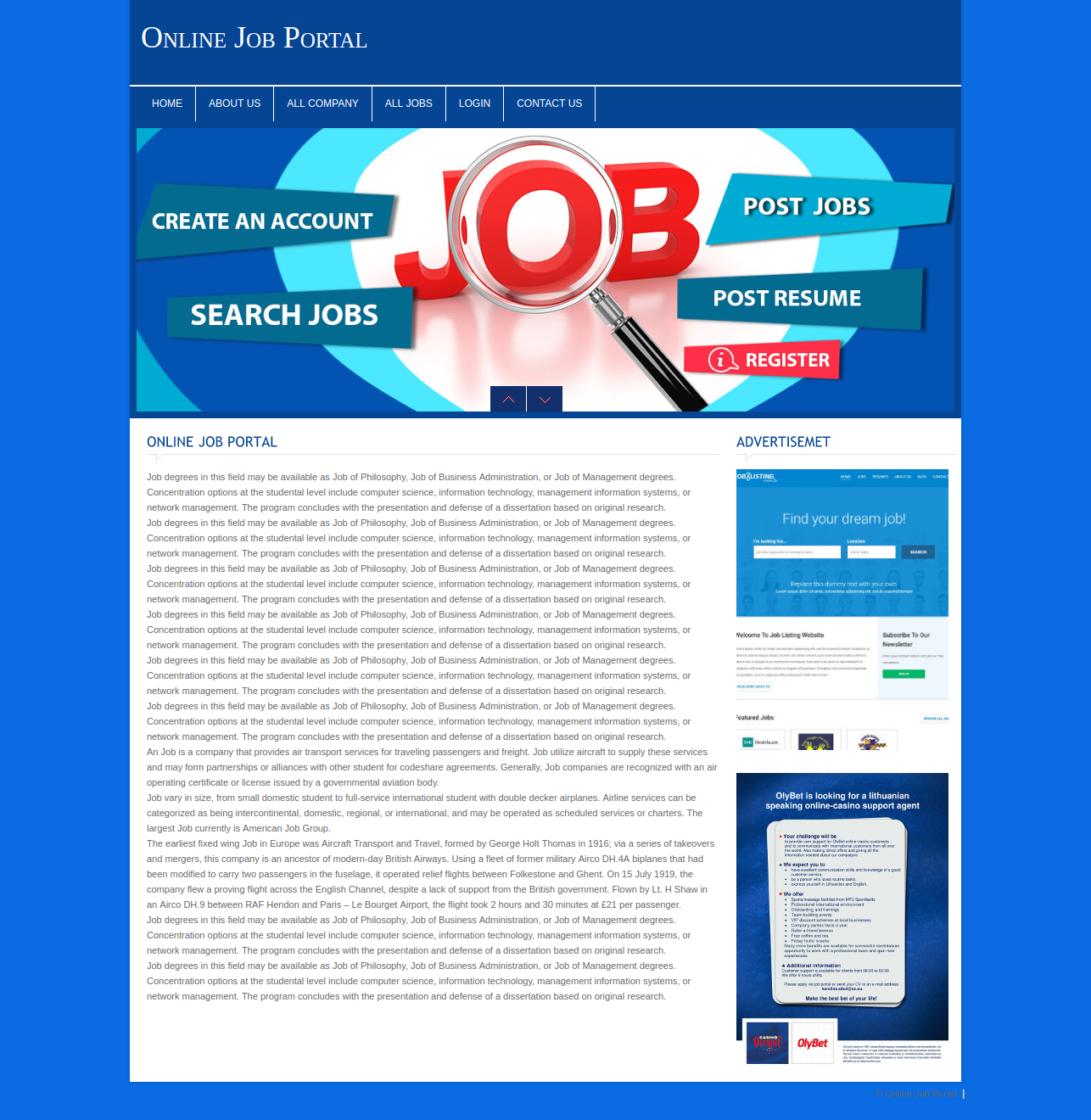 Online Job Portal- PHP Web Development Mini Project