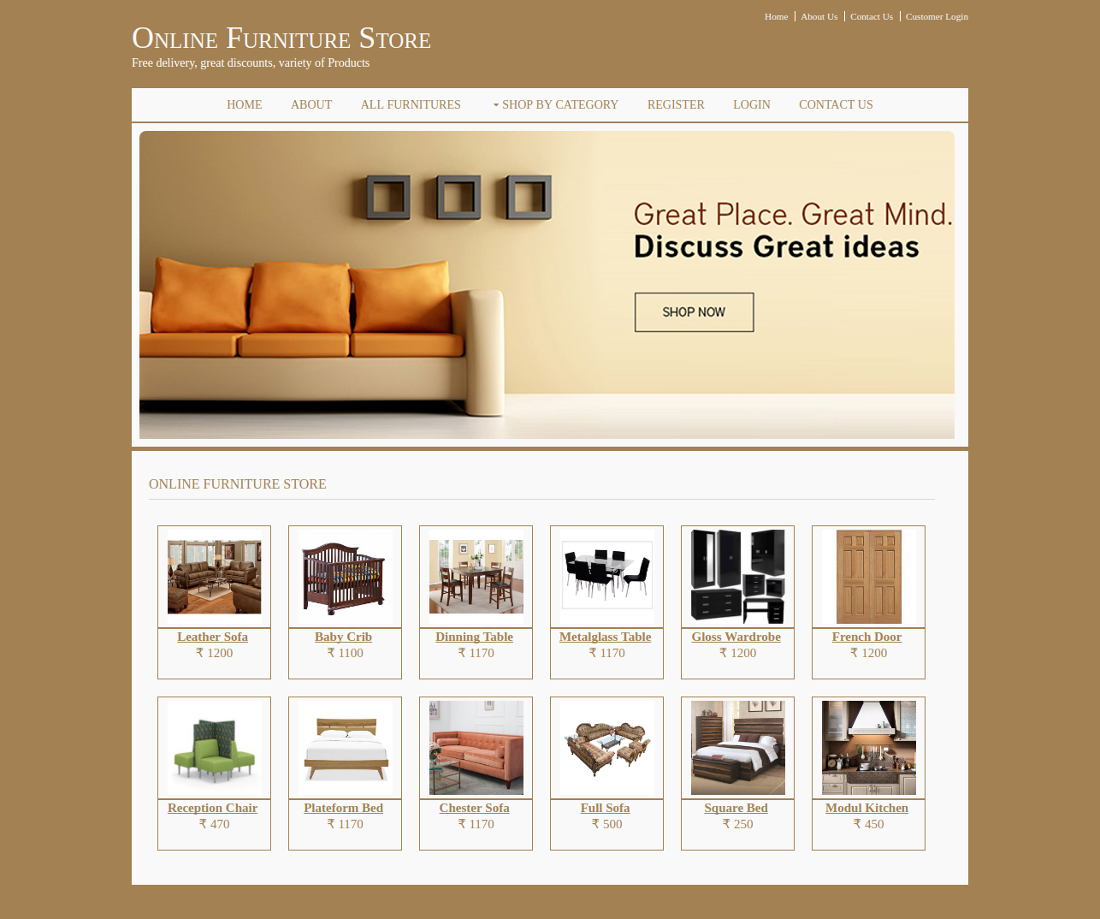 Online Furniture Store- Java NetBeans MySQL Mini Project