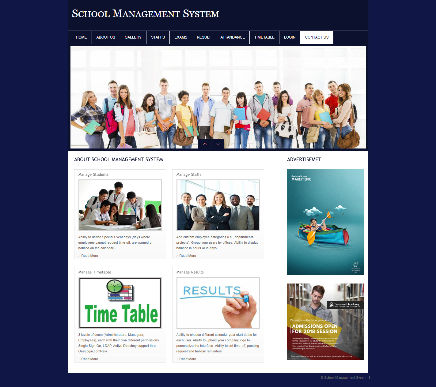 School Management System- PHP Web Development Project