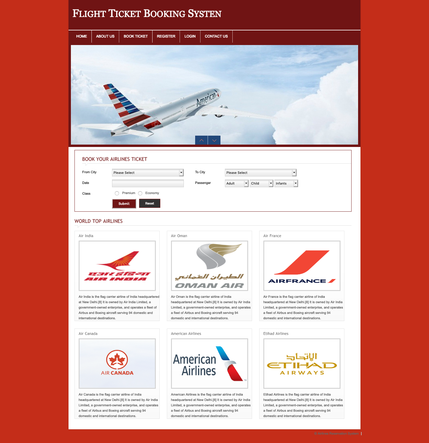 Flight Ticket Booking System with Email- PHP Web Development Project