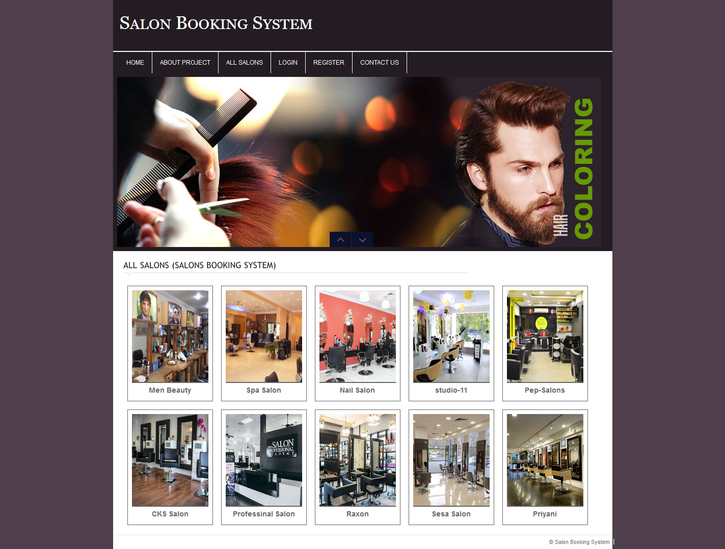 Salon Booking System- PHP Web Development Project