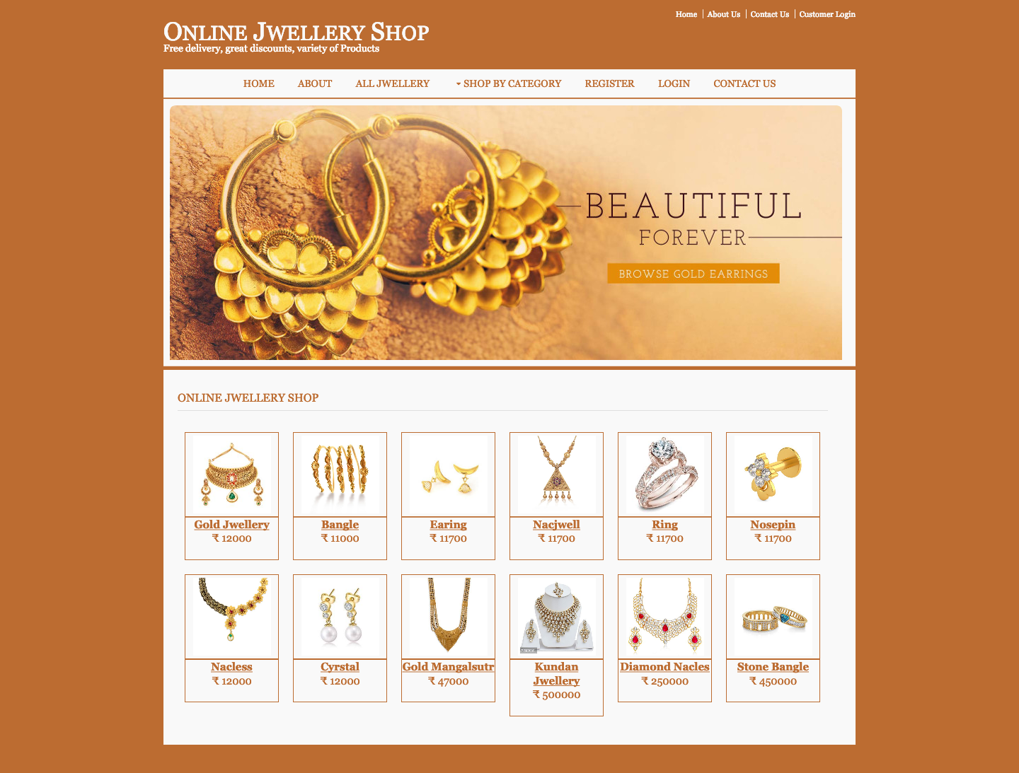 Online Jewellery Store- Java NetBeans MySQL Mini Project