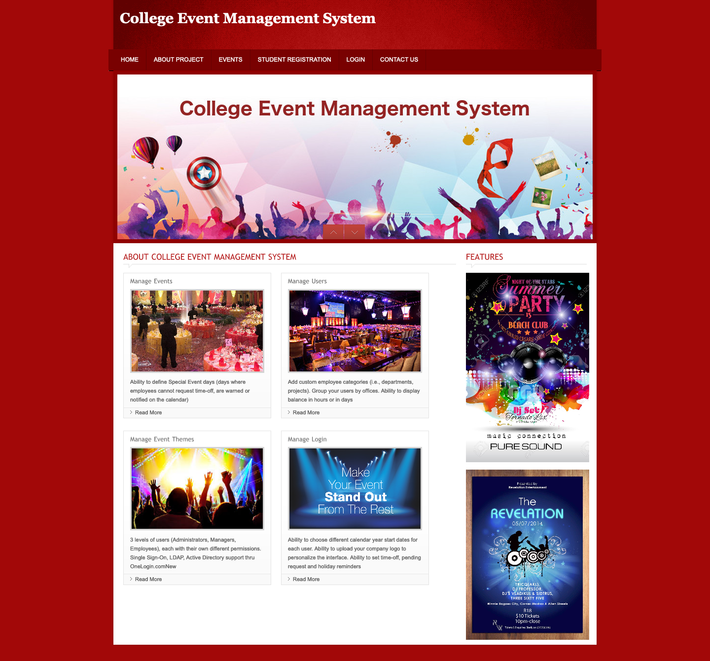 College Event Management System- PHP Web Development Project