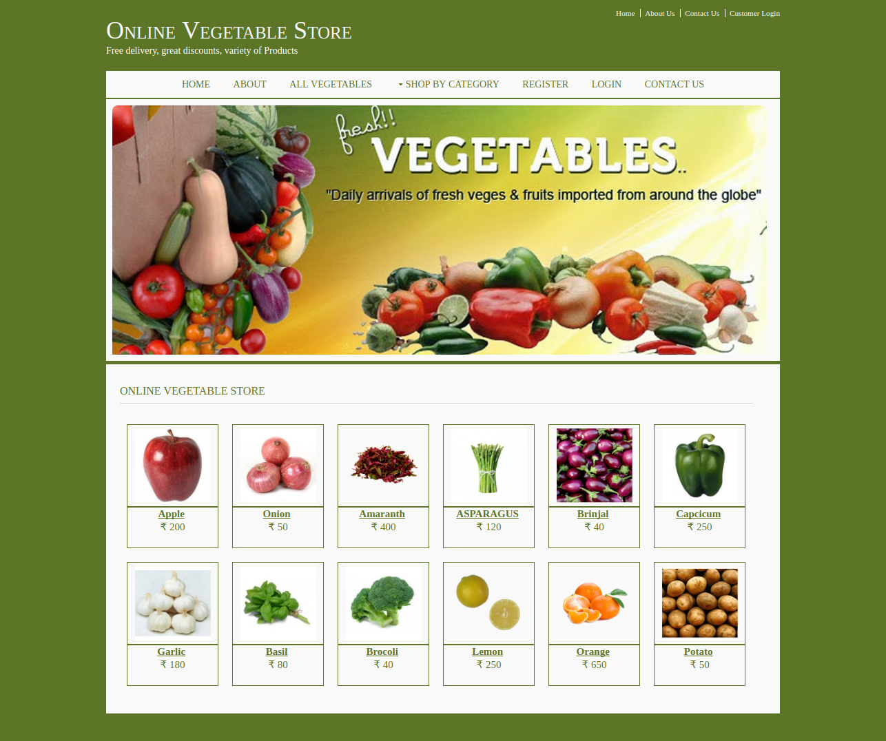 Online Vegetable Store- Java NetBeans MySQL Mini Project