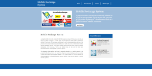 Mobile Recharge System Report Synopsis Source Code