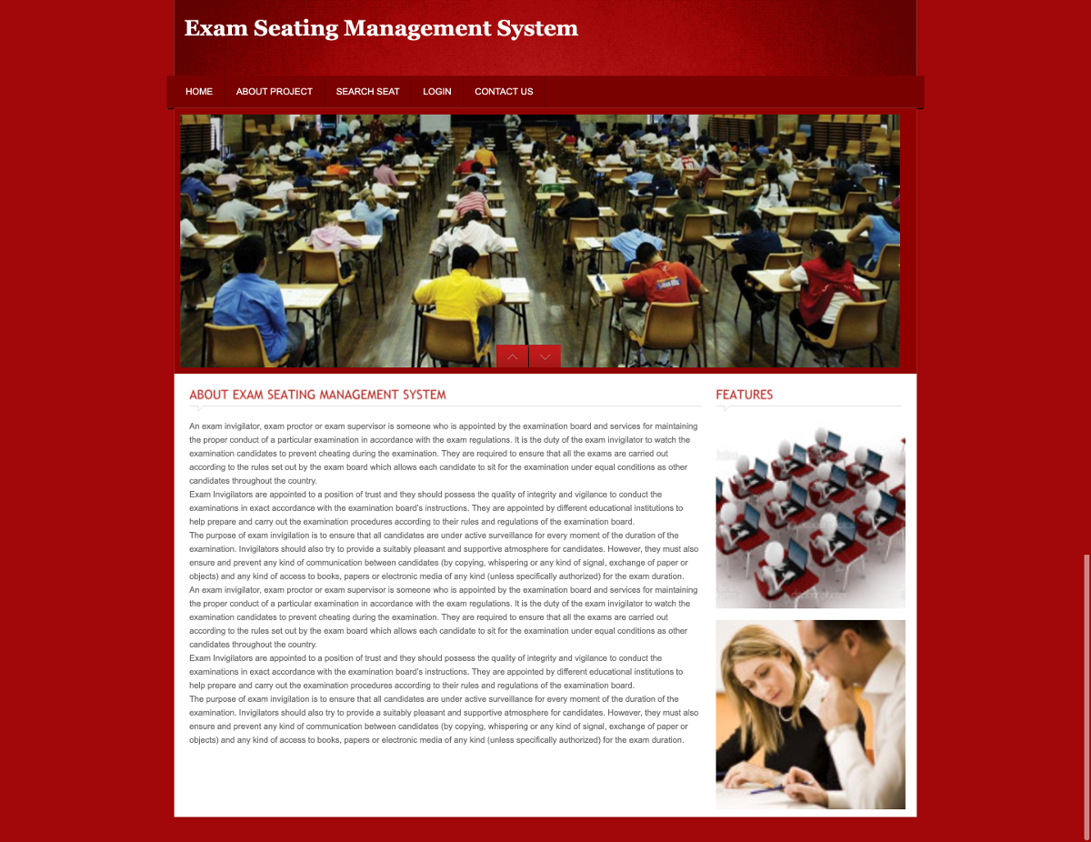 Examination Seating Arrangement System- PHP Web Development Mini Project