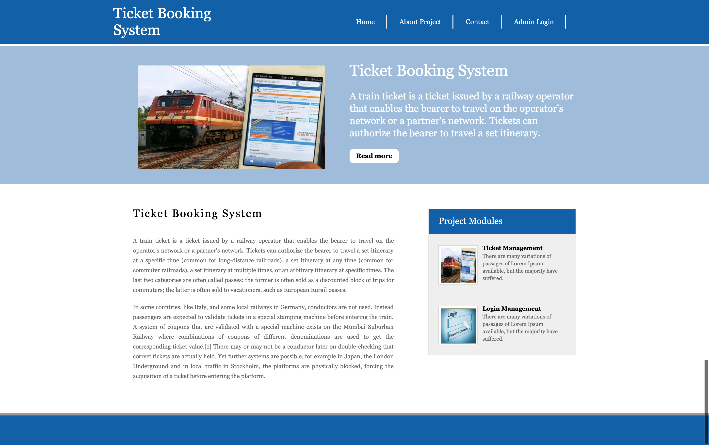 Train Ticket Booking System- Python Django Mini Project