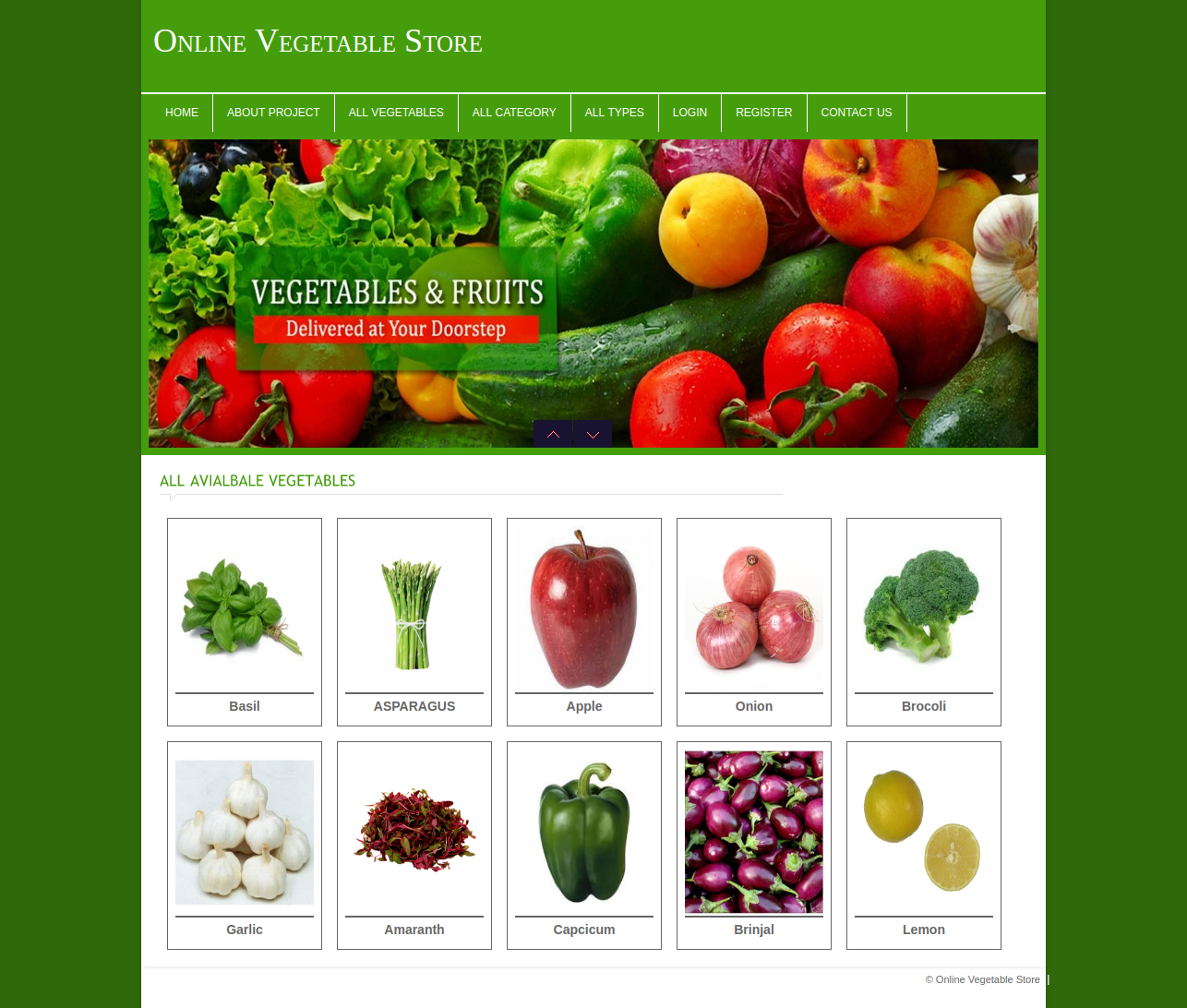 Online Vegetable Store- PHP Web Development Mini Project