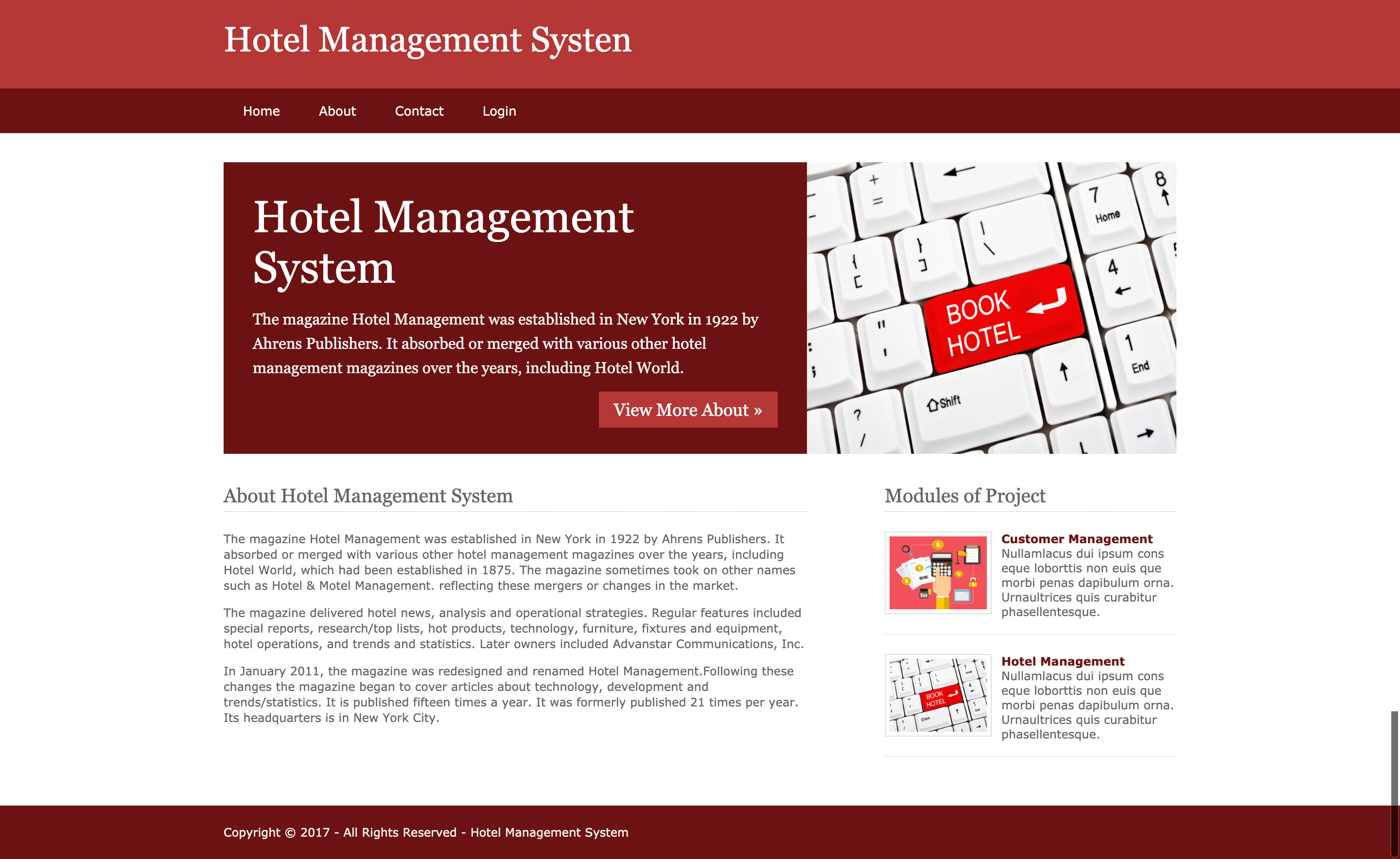 Hotel Management System- Python Django Project