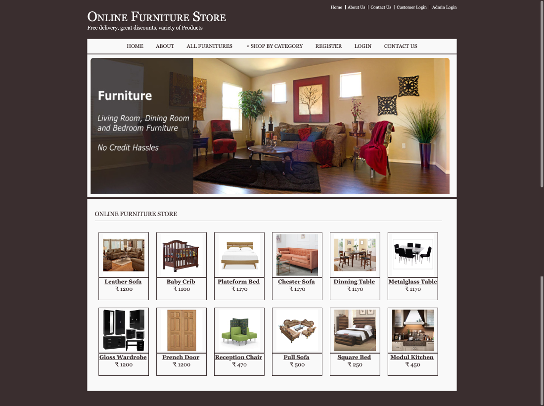 Online Furniture Store- Java NetBeans MySQL Project