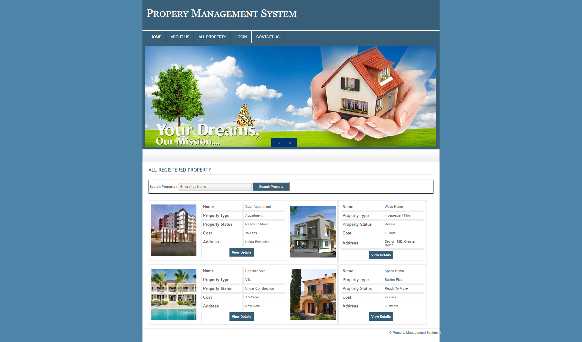 Property Management System- PHP Web Development Project