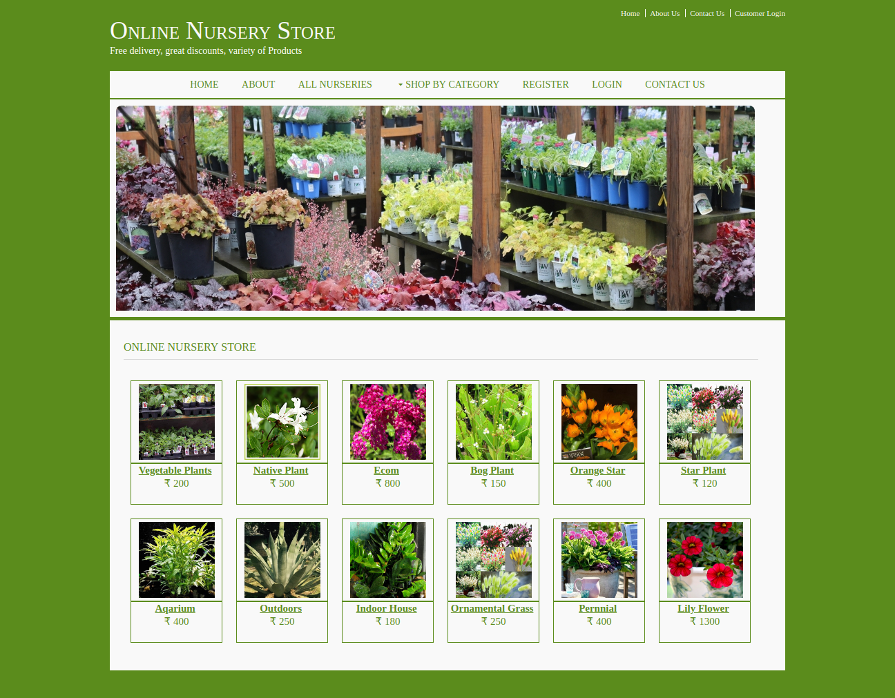 Online Nursery Store- Java NetBeans MySQL Mini Project