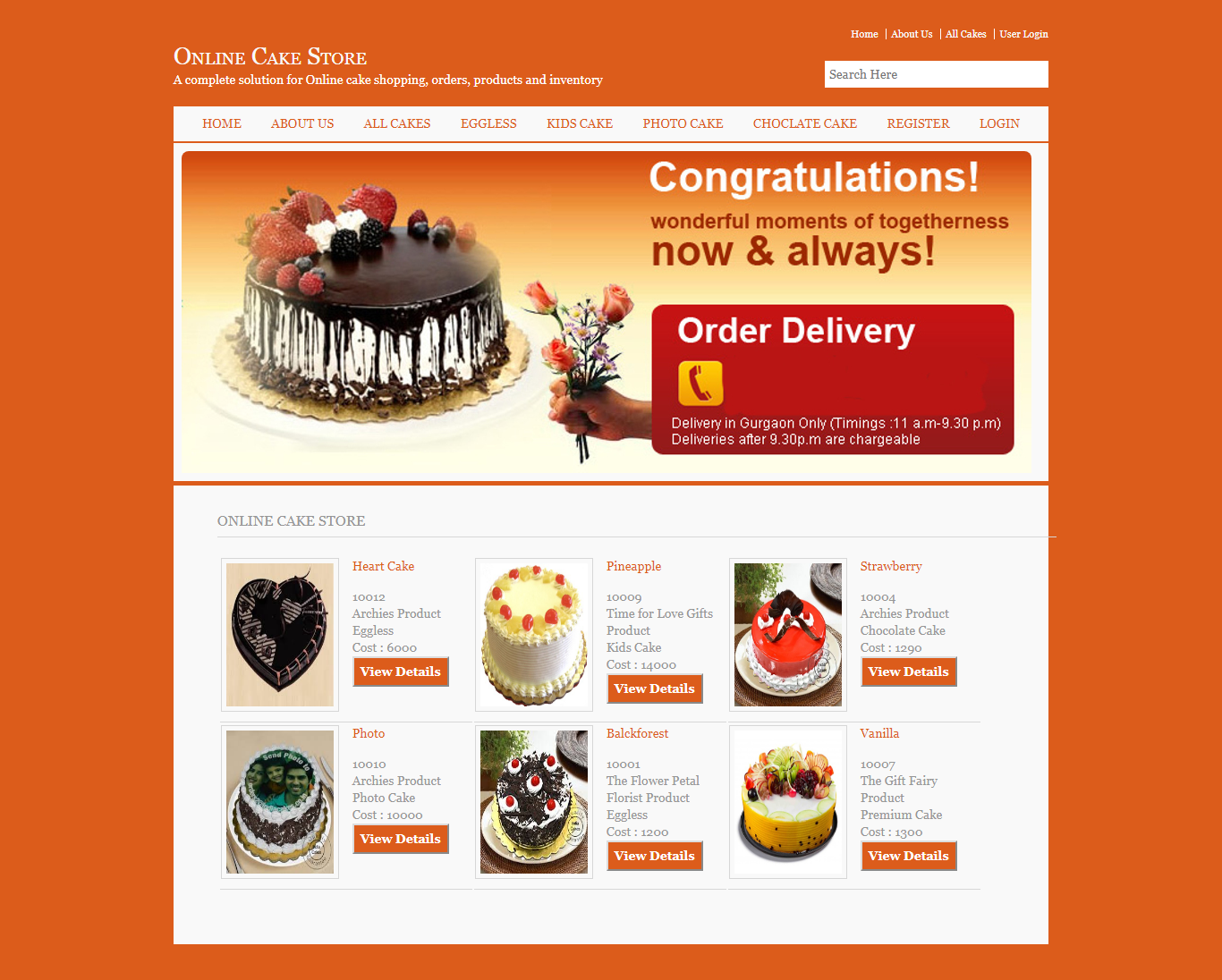 Online Cake Store