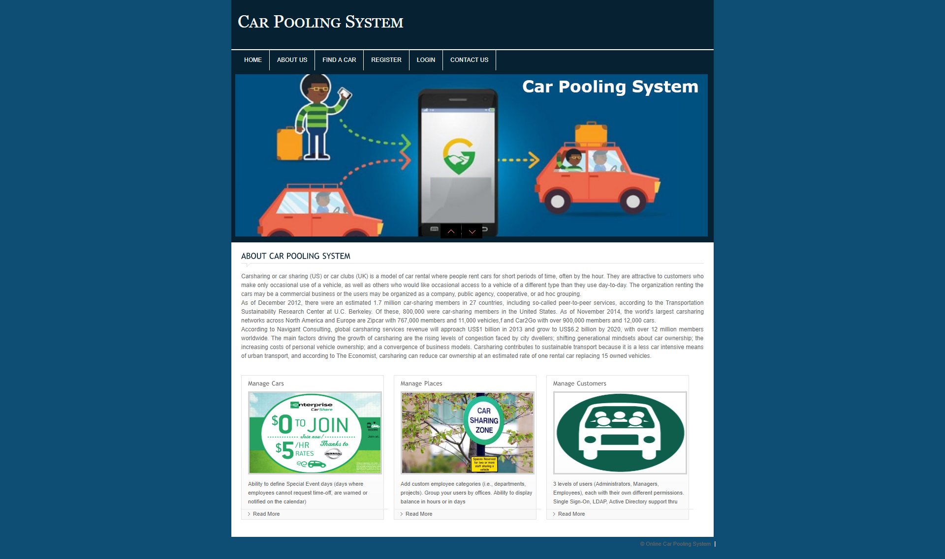 Car Pooling System- PHP Web Development Project