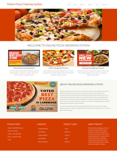 Online Pizza Ordering System Report Synopsis Source Code