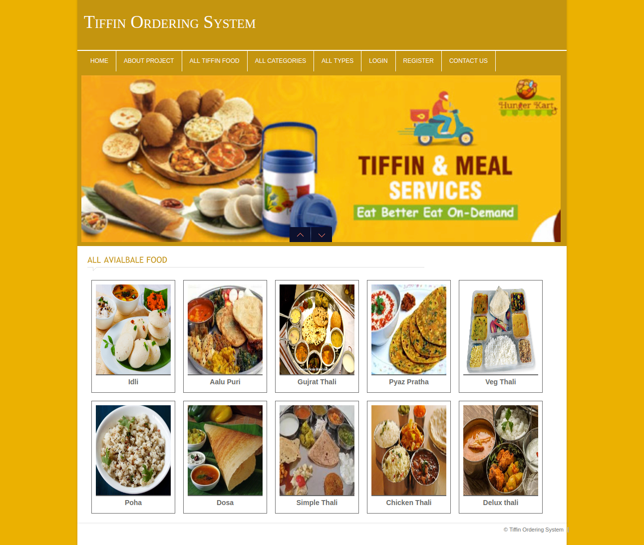 Tiffin Ordering System- PHP Web Development Mini Project