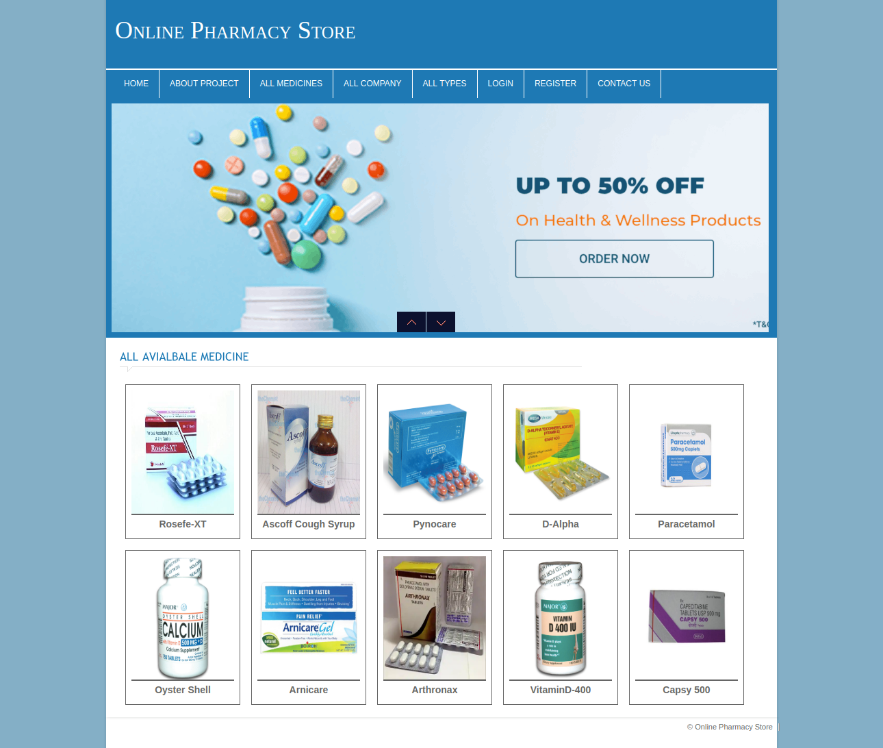 Online Pharmacy Store- PHP Web Development Mini Project