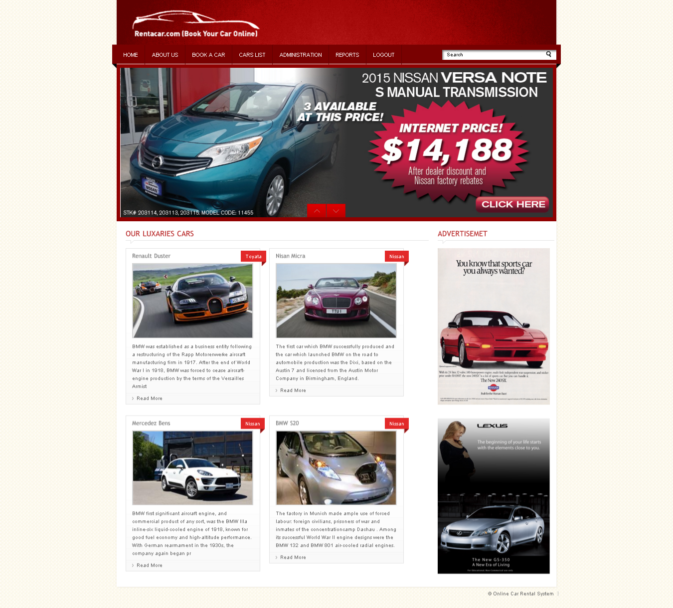 Car Rental System- PHP Web Development Project