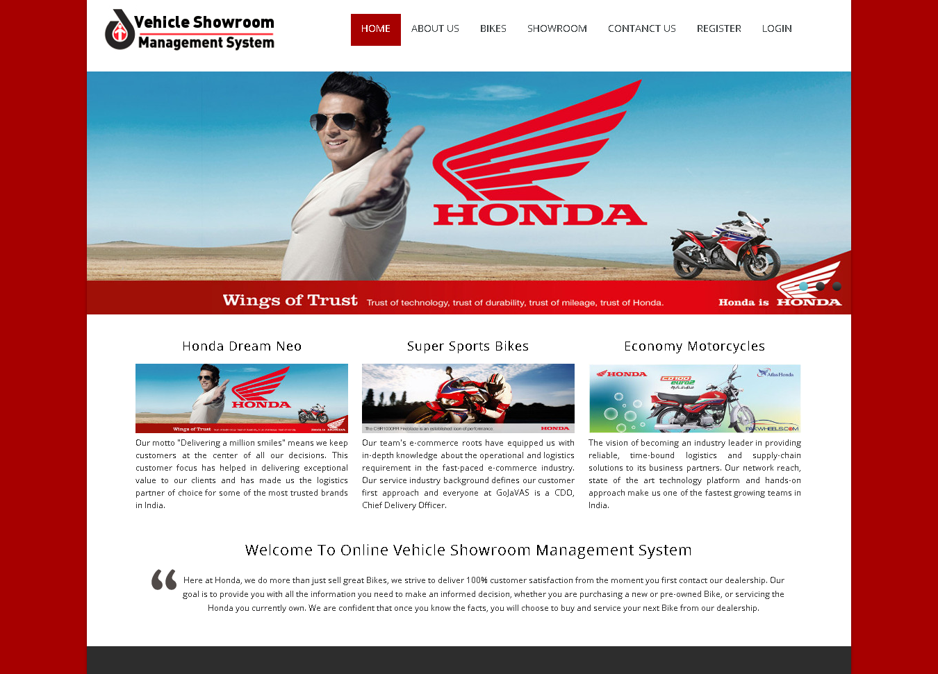 Vehicle Showroom Management System- PHP Web Development Project