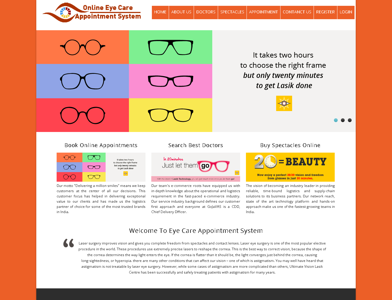 Eye Care Appointment System- PHP Web Development Project