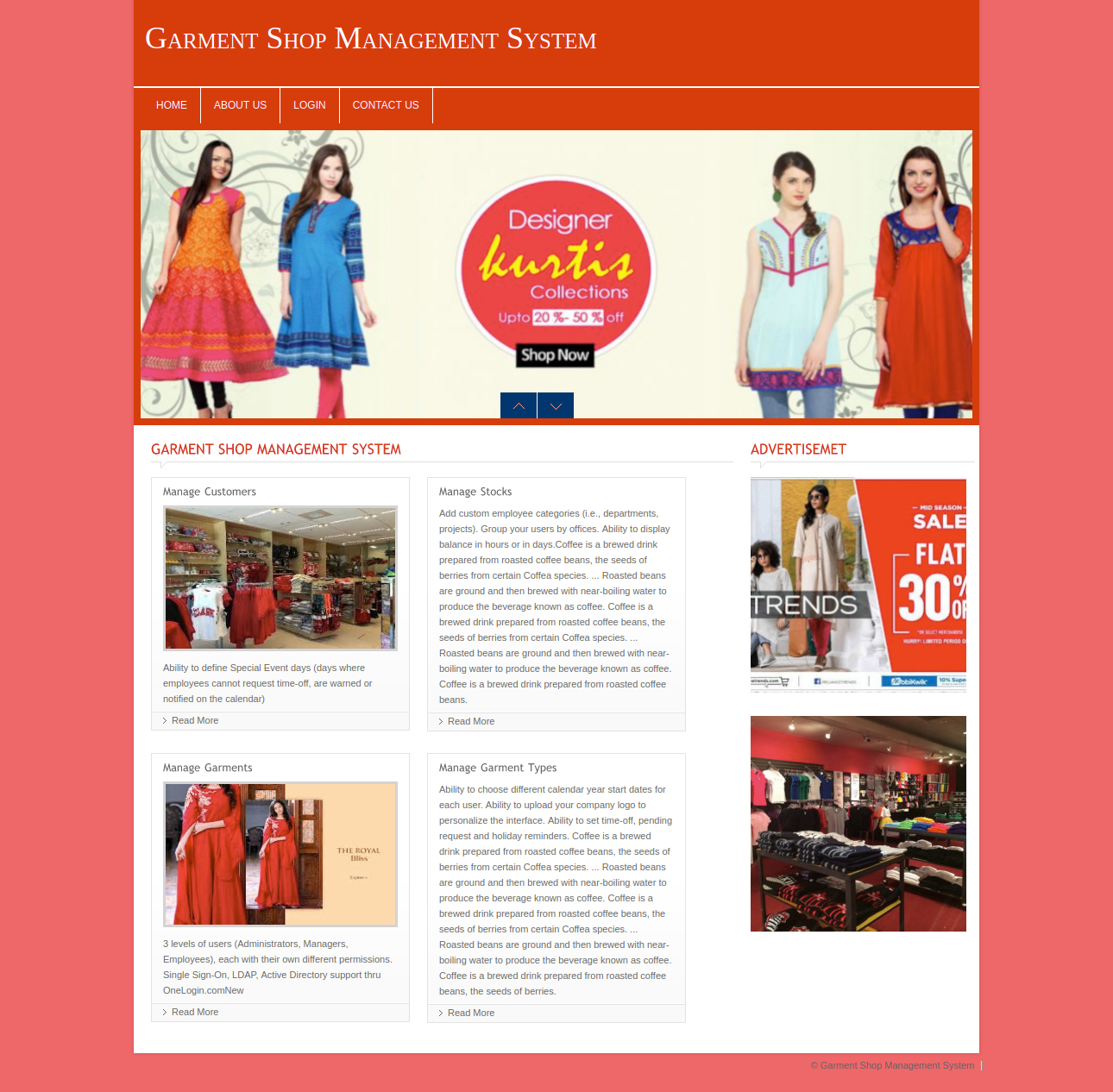 Garment Shop Management System- PHP Web Development Mini Project