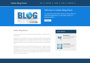 Online Blog Portal Report Synopsis Source Code