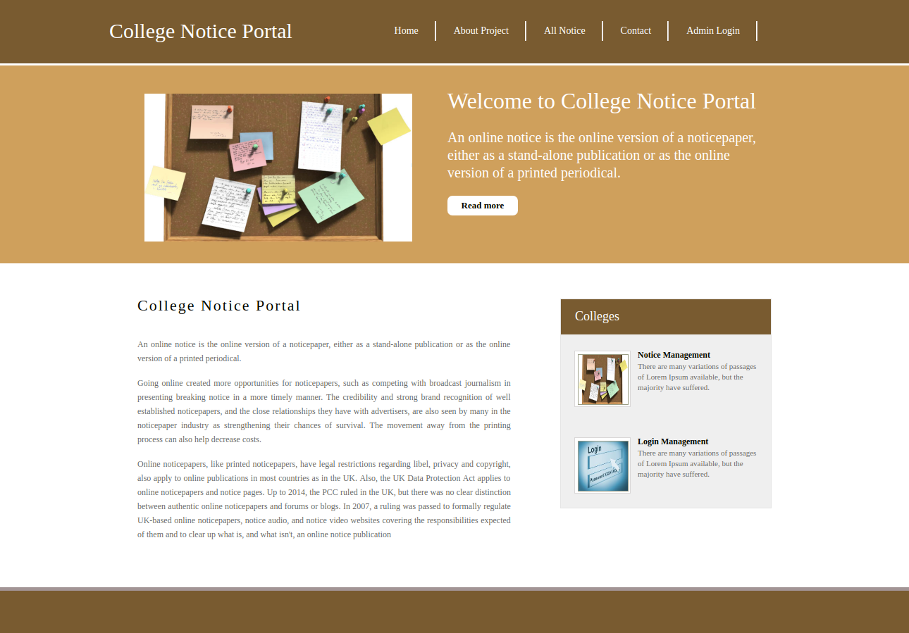 College Notice Portal- Python Django Project