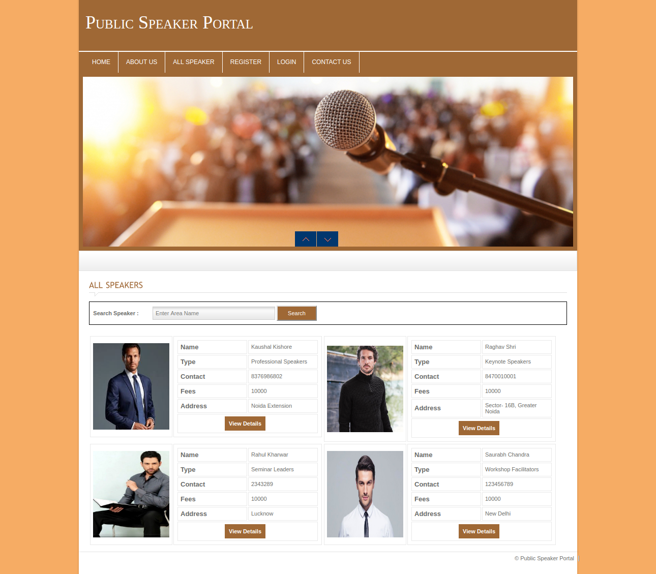 Public Speaker Portal- PHP Web Development Project