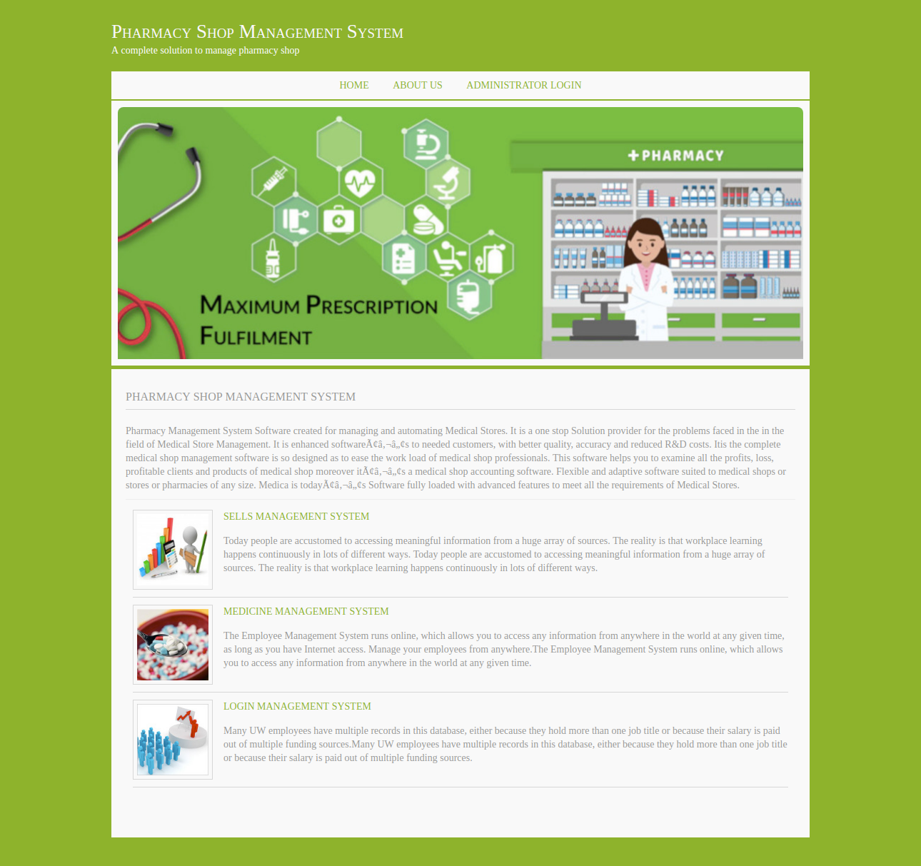 Pharmacy Shop Management System- Java NetBeans MySQL Mini Project