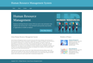 Human Resource Management System Report Synopsis Source Code