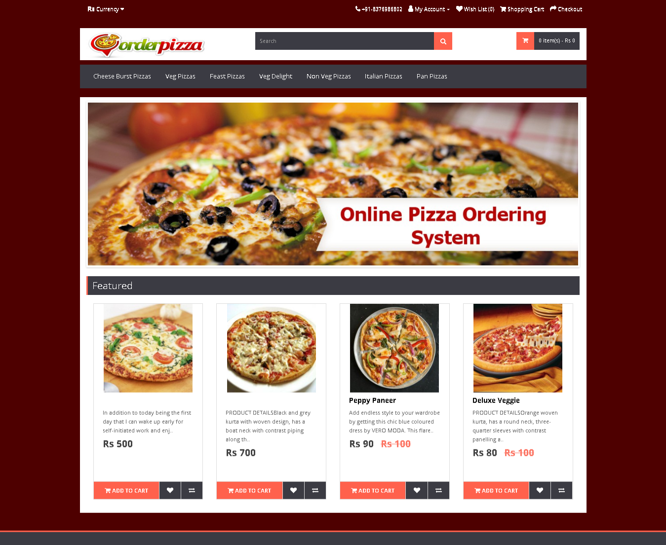 Online Pizza Ordering System- PHP Web Development Project