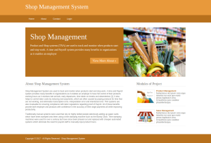 Shop Management System Report Synopsis Source Code