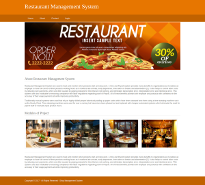 Restaurant Management System Report Synopsis Source Code