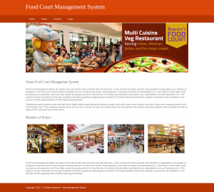 Food Court Management System Report Synopsis Source Code