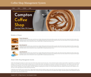 Coffee Shop Management System Report Synopsis Source Code