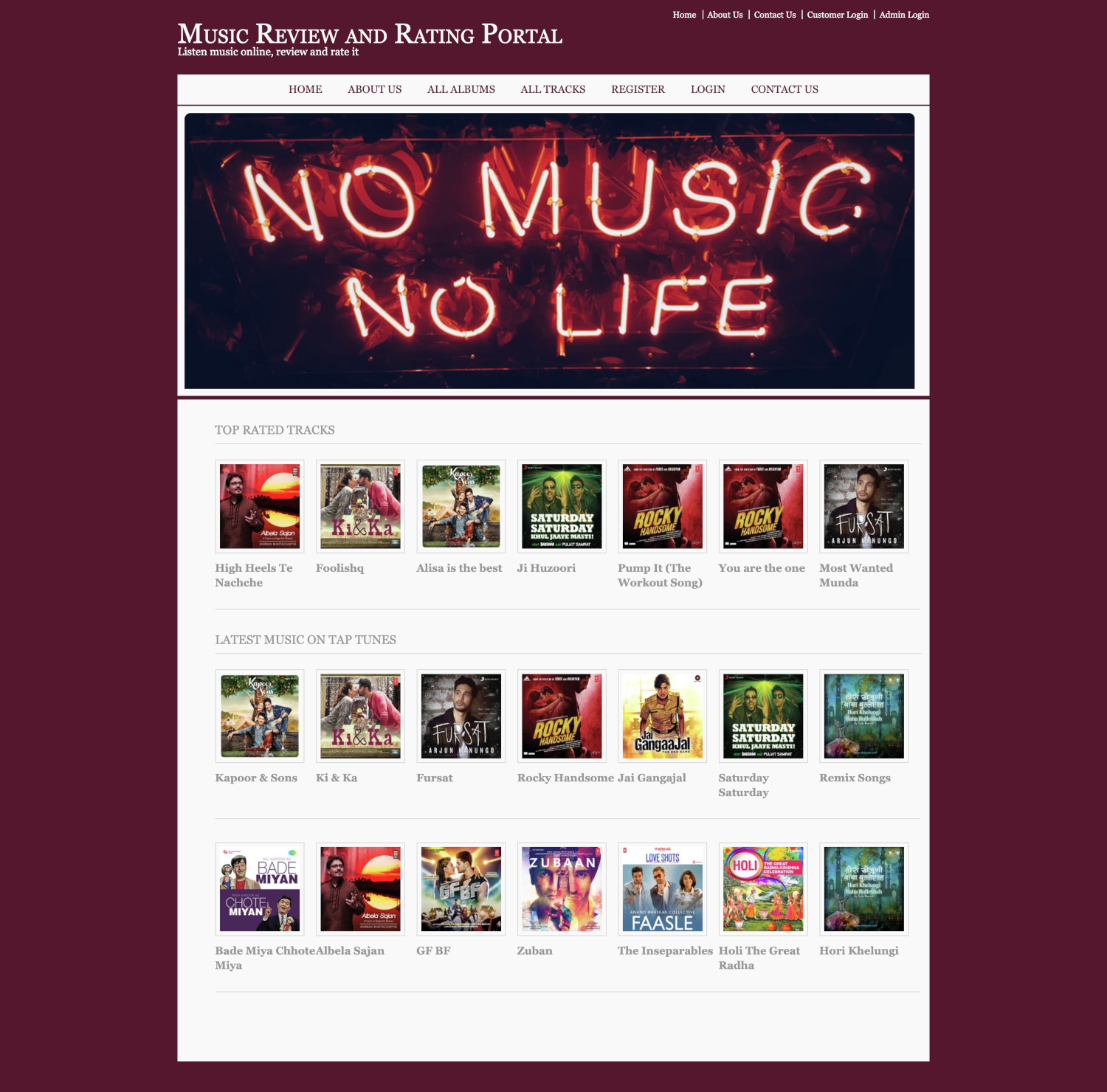 Music Review and Rating Portal- Java NetBeans MySQL Project