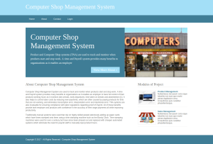 Computer Shop Management System Report Synopsis Source Code