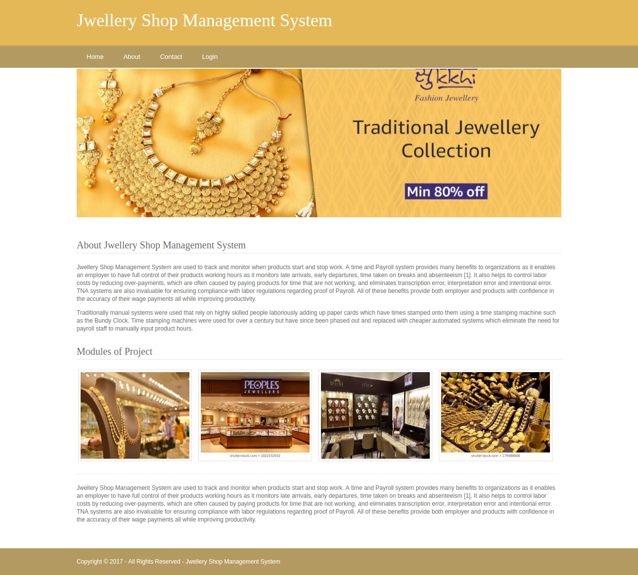 Jewellery Shop Management System- Python Django Project