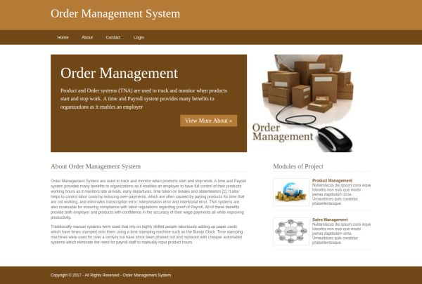 Order Management System Report Synopsis Source Code