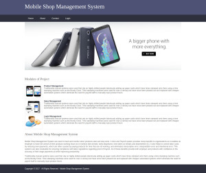 Mobile Shop Management System Report Synopsis Source Code