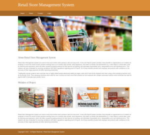 Retail Store Management System Report Synopsis Source Code