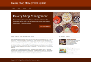 Bakery Shop Management System Report Synopsis Source Code